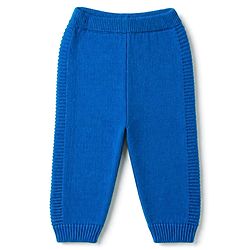 Babyhug Knit Full Sleeves Striped Hooded Sweater Set with Floral Design - Blue