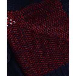 Babyhug Knit Full Sleeves Hooded Sweater Set with Abstract Design - Navy Blue