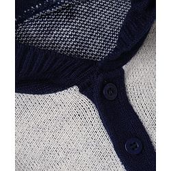 Babyhug Knit Full Sleeves Hooded Sweater Set with Abstract Design - Navy Blue