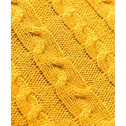 Babyhug Knit Full Sleeves Sweater Set With Cap & Cable Knit - Mustard