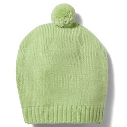 Babyhug Knit Full Sleeves Solid Textured Sweater Set With Cap - Light Green