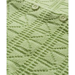 Babyhug Knit Full Sleeves Solid Textured Sweater Set With Cap - Light Green