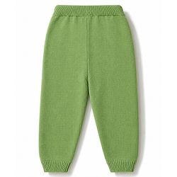 Babyhug Knit Full Sleeves Striped Sweater Set With Bear Design - Green