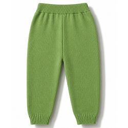 Babyhug Knit Full Sleeves Striped Sweater Set With Bear Design - Green
