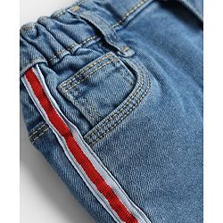 Babyhug Denim Mid Thigh Solid Skirts With Stretch - Blue