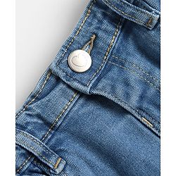 Babyhug Denim Mid Thigh Solid Skirts With Stretch - Blue