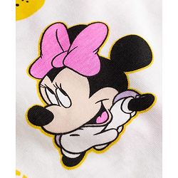 Babyhug Disney Single Jersey Knit Full Sleeves T-Shirt & Pyjama Night Suit with Minnie Mouse Print - White