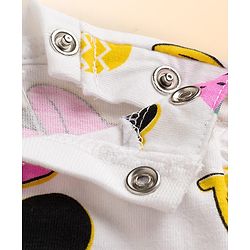 Babyhug Disney Single Jersey Knit Full Sleeves T-Shirt & Pyjama Night Suit with Minnie Mouse Print - White