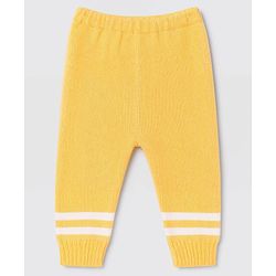Babyhug Knit Full Sleeves Striped Sweater Set With Cap & Booties - Yellow