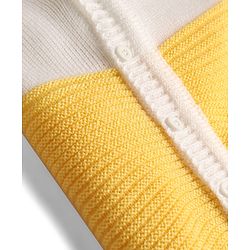 Babyhug Knit Full Sleeves Striped Sweater Set With Cap & Booties - Yellow