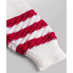 Babyhug Knit Full Sleeves Striped Sweater Set with Cap and Booties - White & Red