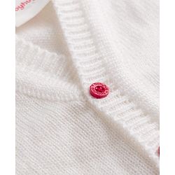 Babyhug Knit Full Sleeves Striped Sweater Set with Cap and Booties - White & Red