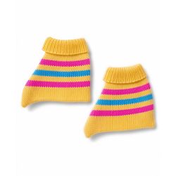 Babyhug Knit Full Sleeves Striped Sweater Set with Cap and Booties - Yellow
