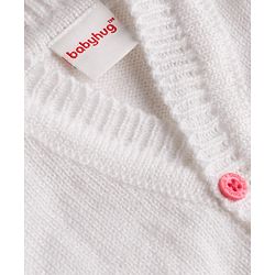 Babyhug Knit Full Sleeves Striped Sweater Set With Cap & Booties Set - Dark Pink