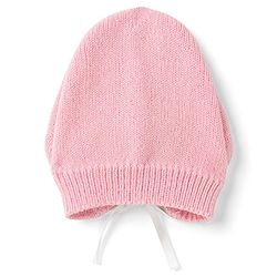 Babyhug Knit Full Sleeves Striped Sweater Set with Cap and Booties - White & Pink