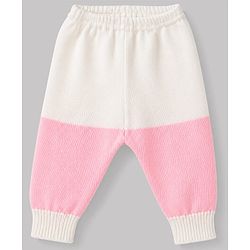 Babyhug Knit Full Sleeves Striped 4 Piece Sweater & Pant Set With Cap & Booties - Pink