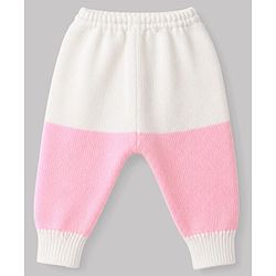 Babyhug Knit Full Sleeves Striped 4 Piece Sweater & Pant Set With Cap & Booties - Pink