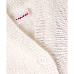 Babyhug Knit Full Sleeves Striped 4 Piece Sweater & Pant Set With Cap & Booties - Pink