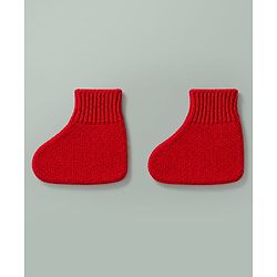 Babyhug Knit Full Sleeves Front Open Colour Block Stripe Sweater Set with Cap & Booties - Red & White
