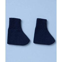 Babyhug Knit Full Sleeves Front Open Argyle Designed Sweater Set with Cap & Booties - Navy & White