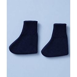 Babyhug Knit Full Sleeves Front Open Argyle Designed Sweater Set with Cap & Booties - Navy & White
