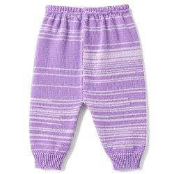 Babyhug Knit Full Sleeves Solid Textured Sweater Set With Booties & Cap - Purple