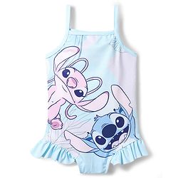 Babyhug Disney Lycra Sleeveless V Cut Swimsuit With Lilo & Stitch Graphics - Blue