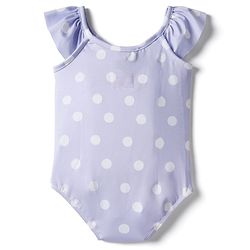 Babyhug Disney Sleeveless V Cut Swimsuit with Frill Design & Minnie Mouse Print - Purple & Red