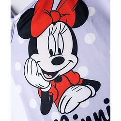 Babyhug Disney Sleeveless V Cut Swimsuit with Frill Design & Minnie Mouse Print - Purple & Red