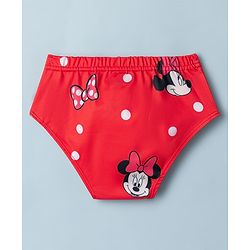 Babyhug Disney  Sleeveless Two Piece Swimsuit With Minnie Mouse Family Graphic - White