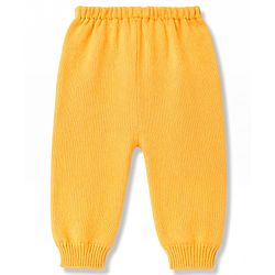 Babyhug Knitted Full Sleeves Striped Sweater Set - Mustard