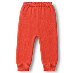 Babyhug Knitted Full Sleeves Hooded Sweater Set - Red