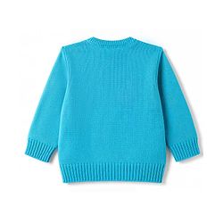 Babyhug Knitted Full Sleeves Sweater Set With Bunny Design - Light Blue