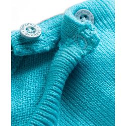 Babyhug Knitted Full Sleeves Sweater Set With Bunny Design - Light Blue
