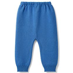 Babyhug Knitted Full Sleeves Sweater Set With Star Design - Blue