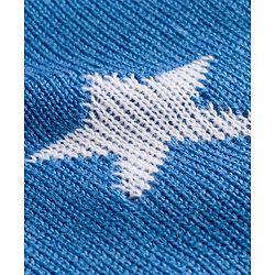 Babyhug Knitted Full Sleeves Sweater Set With Star Design - Blue