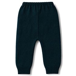 Babyhug Knitted Full Sleeves Sweater Set With Snowman Design - Navy Blue