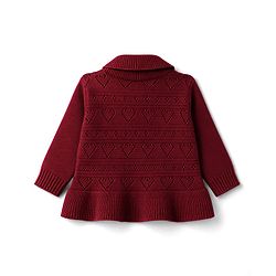 Babyhug Knitted Full Sleeves Sweater Set - Wine