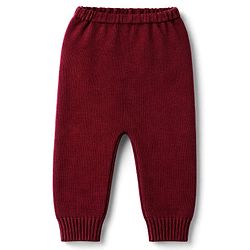 Babyhug Knitted Full Sleeves Sweater Set - Wine