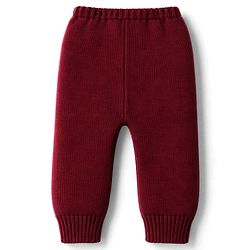 Babyhug Knitted Full Sleeves Sweater Set - Wine