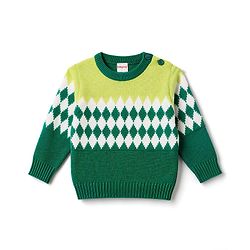 Babyhug Knitted Full Sleeves Sweater Set - Green