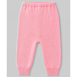 Babyhug Knitted Full Sleeves Sweater Set With Floral Design - Pink