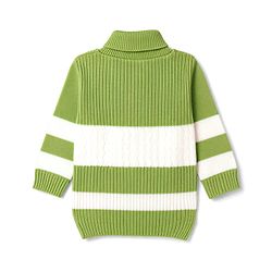 Babyhug Knitted Full Sleeves Striped Sweater Set - Green