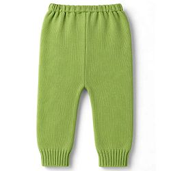 Babyhug Knitted Full Sleeves Striped Sweater Set - Green
