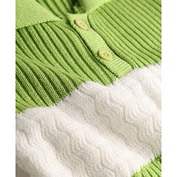 Babyhug Knitted Full Sleeves Striped Sweater Set - Green