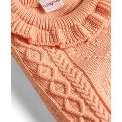 Babyhug Knitted Full Sleeves Sweater Set - Peach