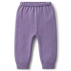 Babyhug Knitted Full Sleeves Sweater Set - Lavender