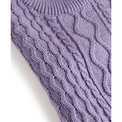 Babyhug Knitted Full Sleeves Sweater Set - Lavender
