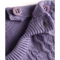 Babyhug Knitted Full Sleeves Sweater Set - Lavender