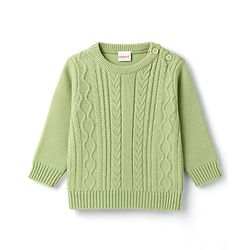 Babyhug Knitted Full Sleeves Sweater Set  - Green